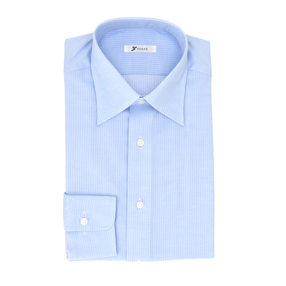 光沢のあるストライプ<br>青のヘリンボーン生地