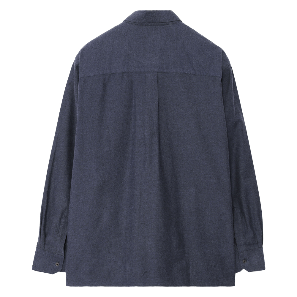 シャツアウター フランネル ブルー(ツイル) 長袖 XL（納期20日）