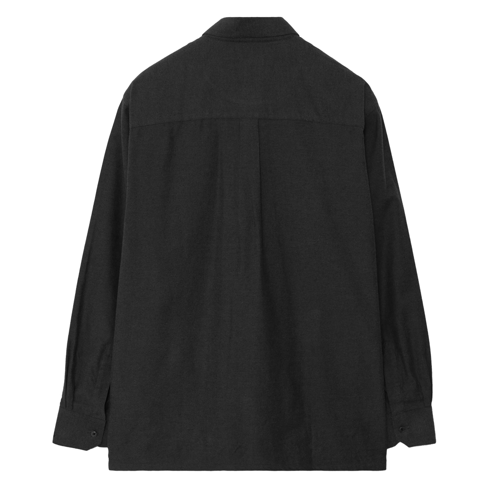 シャツアウター フランネル ブラック(ツイル) 長袖 XL（納期20日）