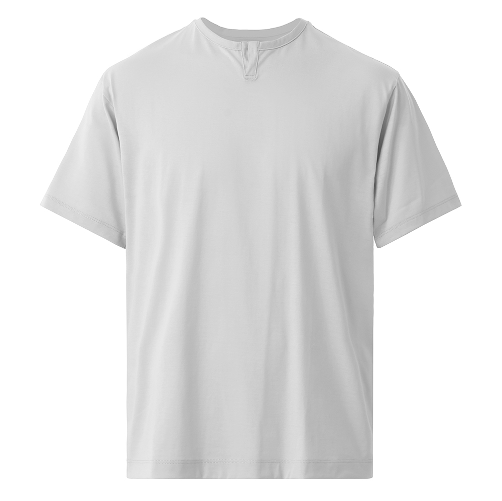 【本店】仕事Tシャツ ヘンリーネック（Palo Alto）ライトグレー XL