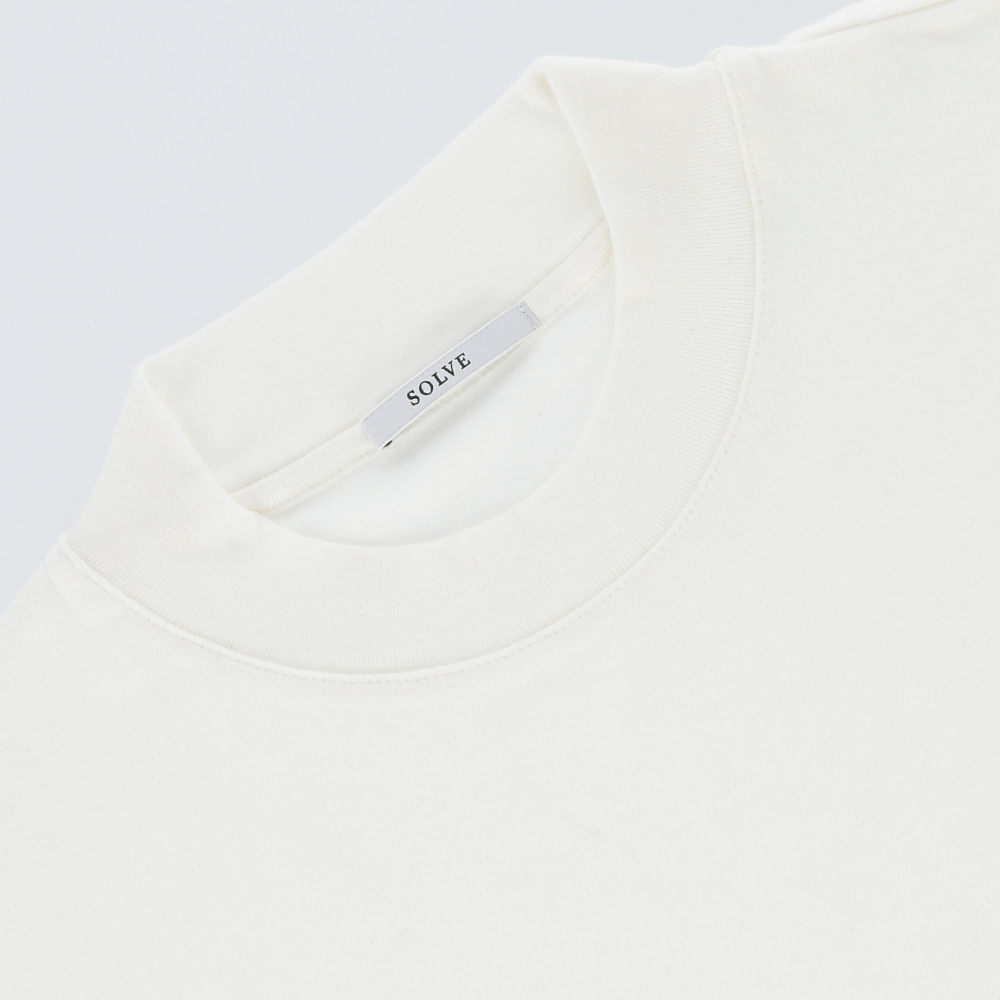 【本店】仕事Tシャツ 変形モックネック 長袖（San Jose）ホワイト XL