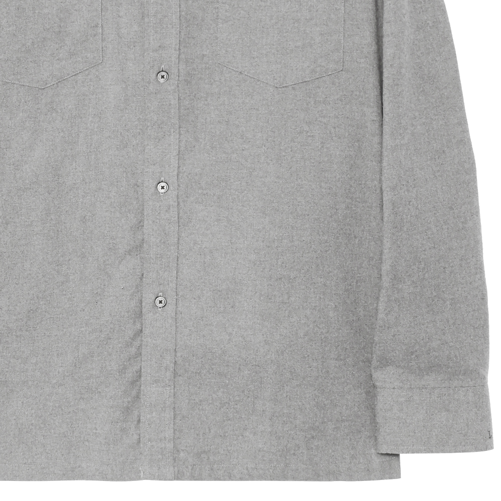 シャツアウター フランネル ライトグレー(メランジュ) 長袖 XL
