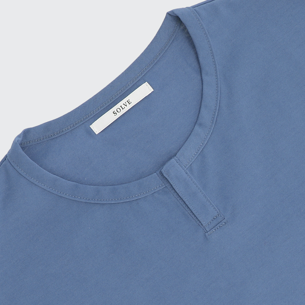 【本店】仕事Tシャツ ヘンリーネック（Palo Alto）ブルー S
