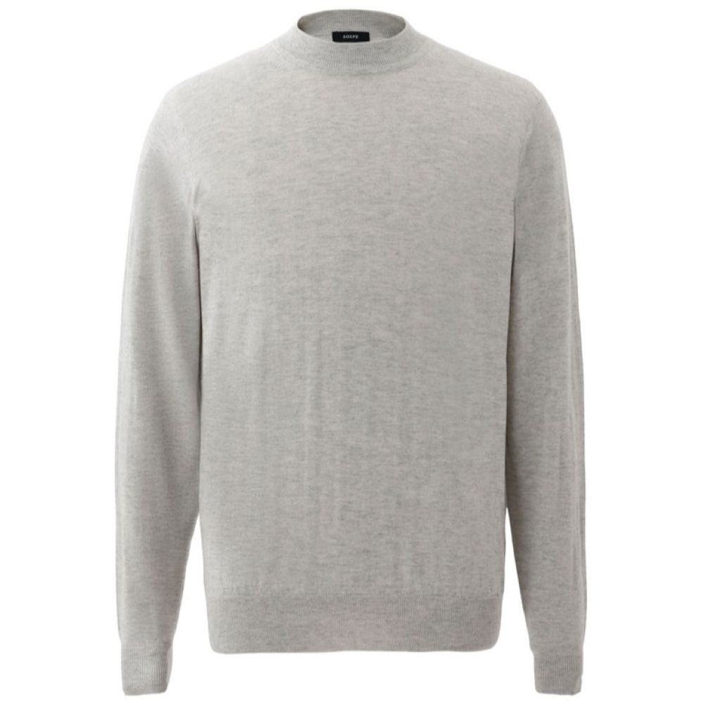 Mellow Knit セミモックネック<br>シルクカシミヤ ライトグレー