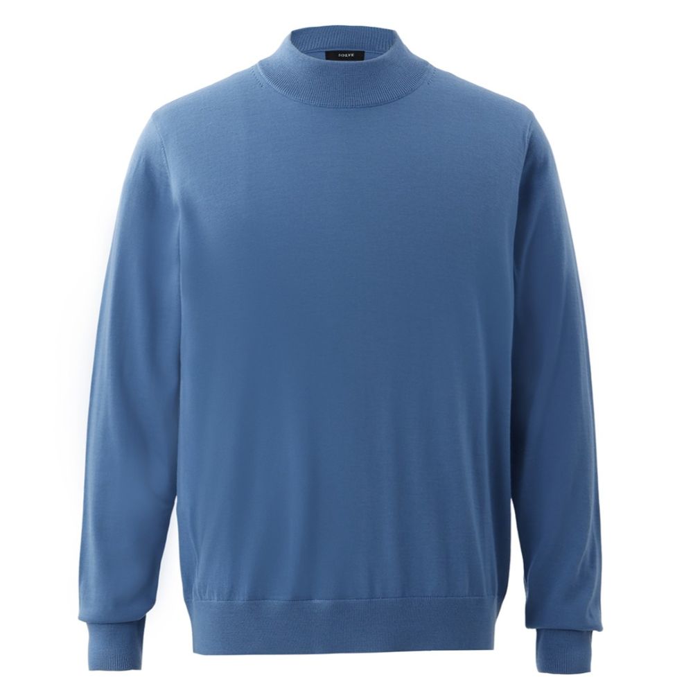 Mellow Knit モックネック<br>スーパーハイゲージ スモークブルー