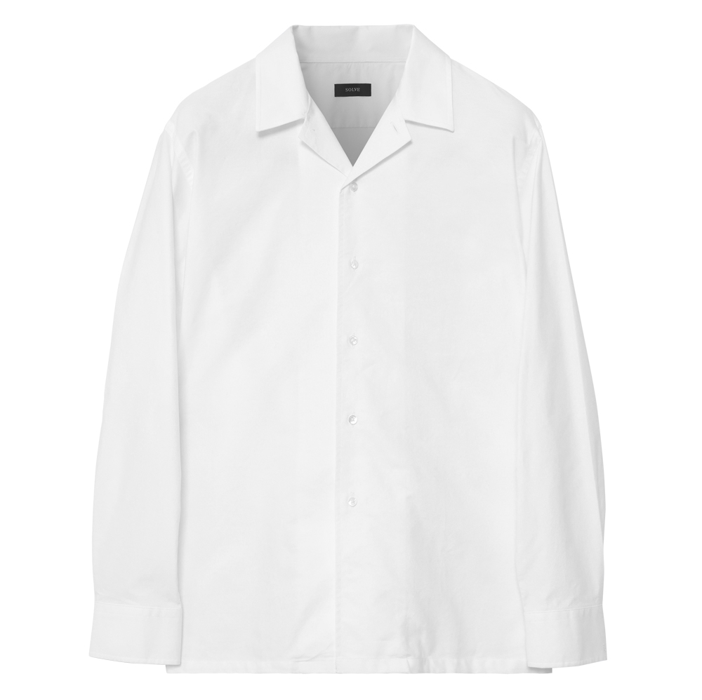オープンカラーシャツ ヘビーオックス ホワイト 長袖 XL