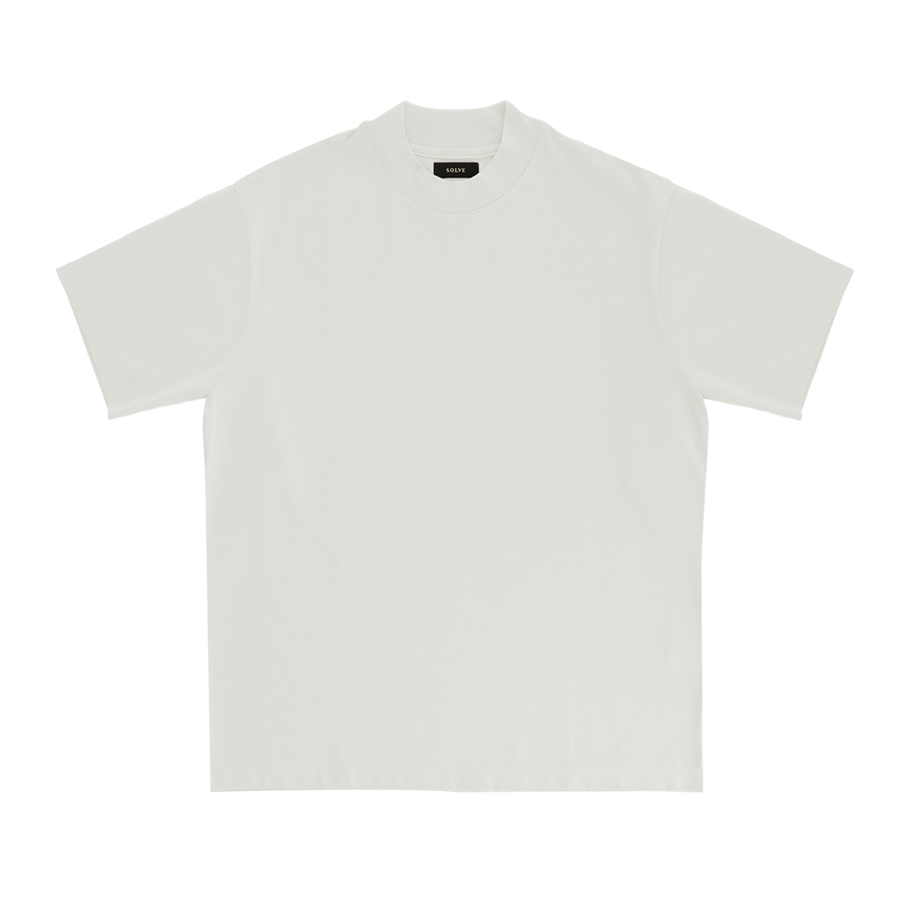 オーダーTシャツ 半袖 変形モックネック ホワイト XL