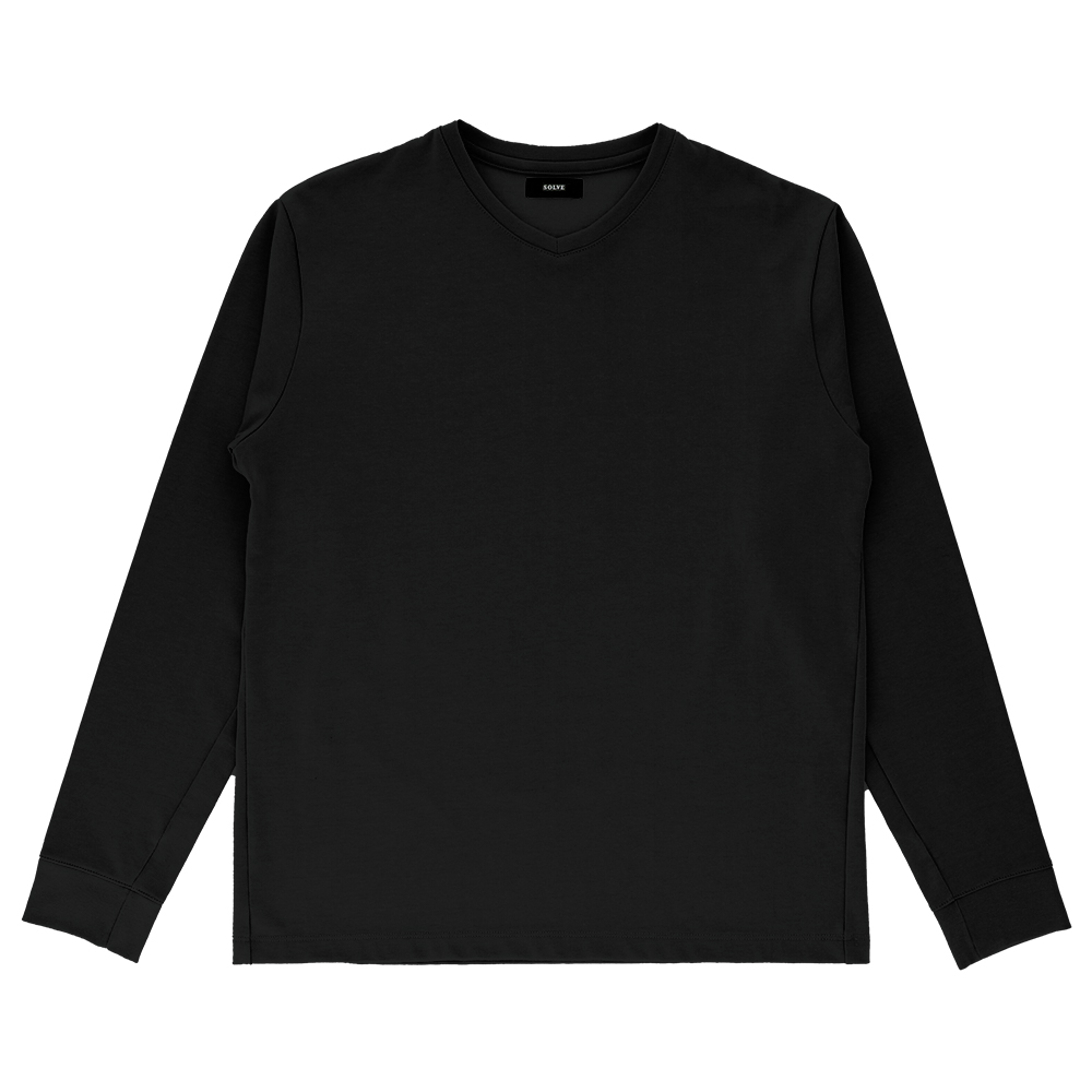 【販売終了】オーダーTシャツ(San Jose) 長袖 Vネック ブラック XL