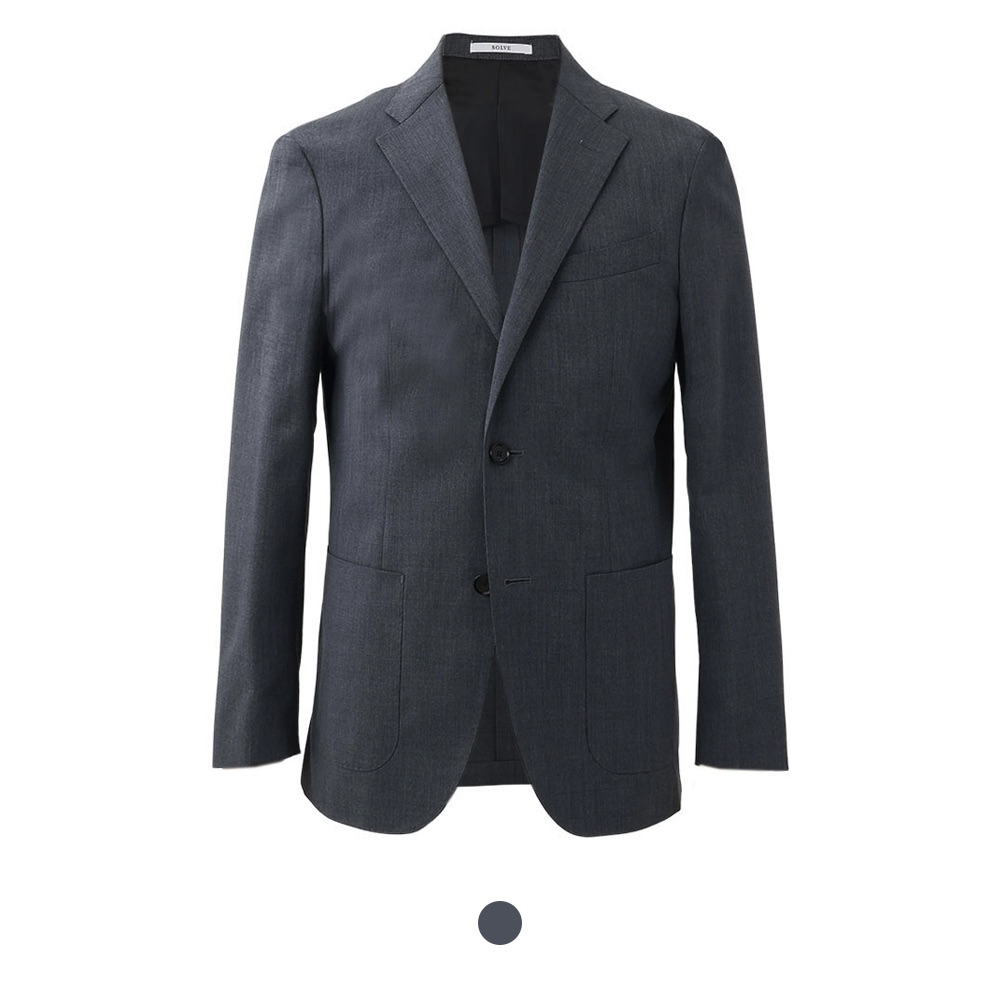 Mellow Jacket ウール/ポリエステル ストレッチ ツイル グレー M