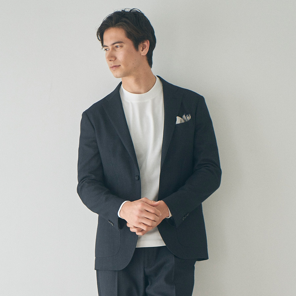Mellow Jacket ウールデニム ストレッチ ネイビー M