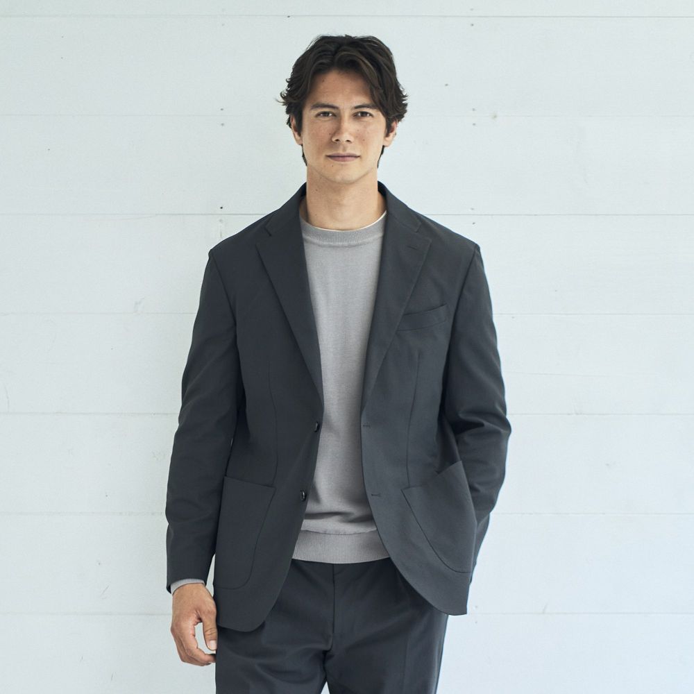 【NEW】｜セットアップ対応｜Mellow Jacket オールデイ コットンライク ストレッチ チャコール M