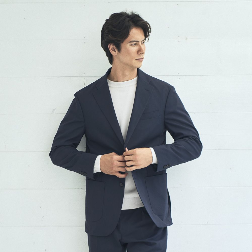 【NEW】｜セットアップ対応｜Mellow Jacket オールデイ コットンライク ストレッチ ネイビー M