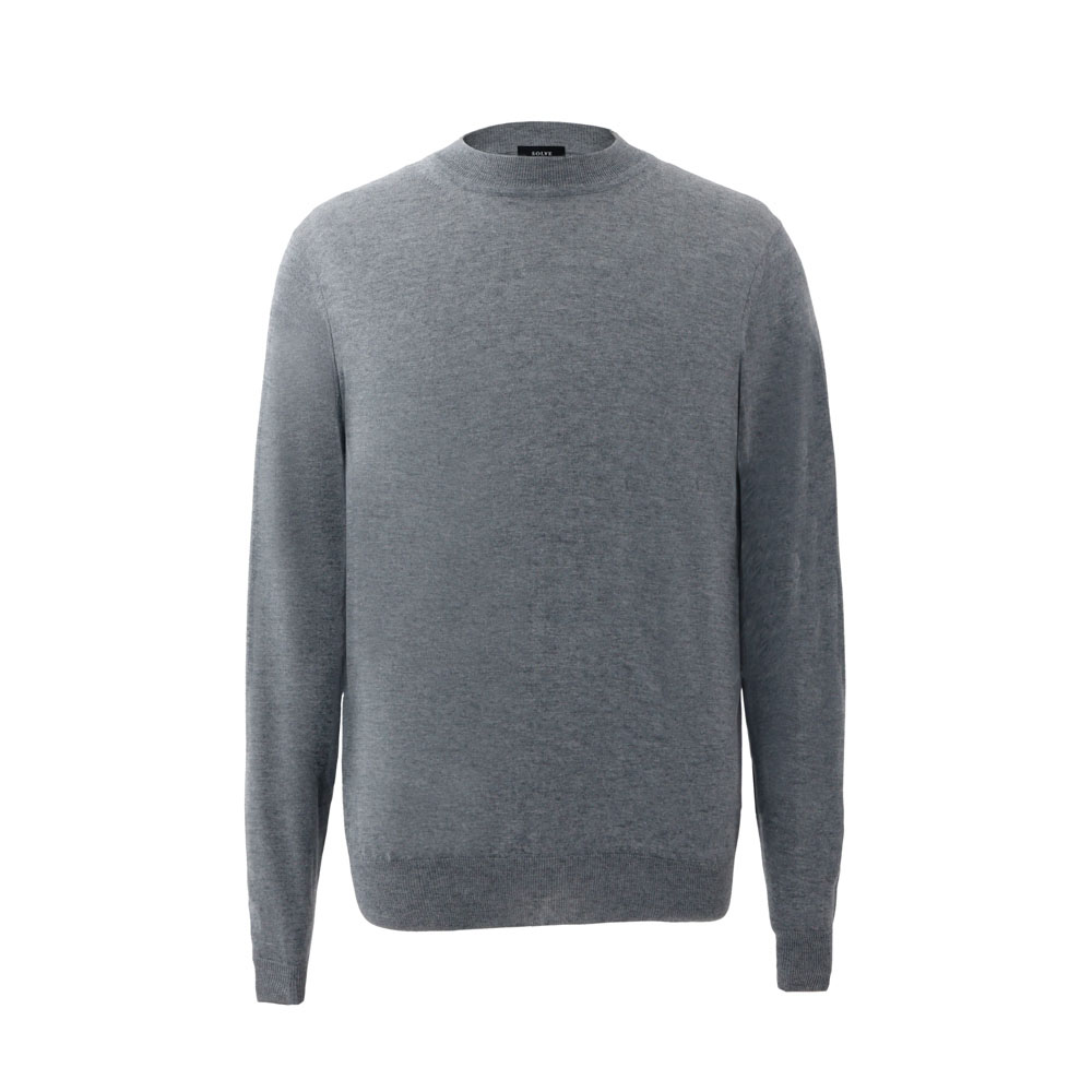 【NEW】Mellow Knit セミモックネック シルクカシミヤ グレー M