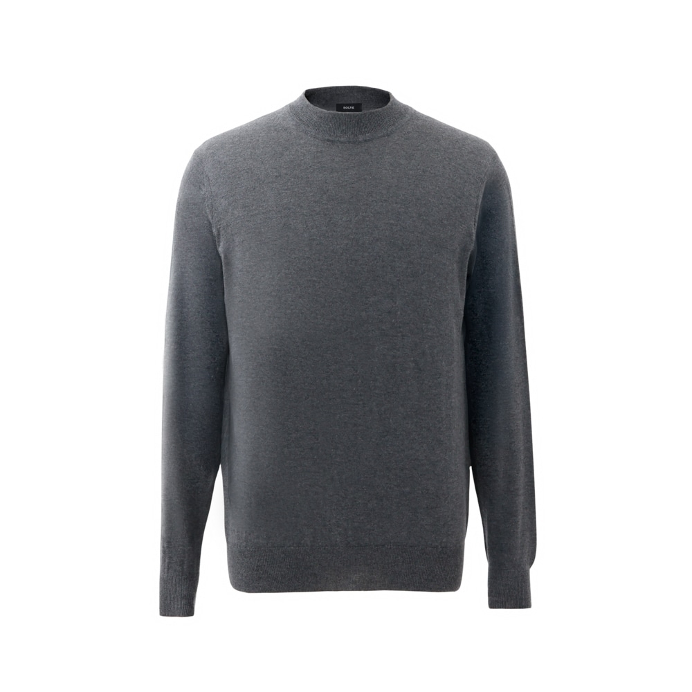 【NEW】Mellow Knit セミモックネック シルクカシミヤ チャコール M