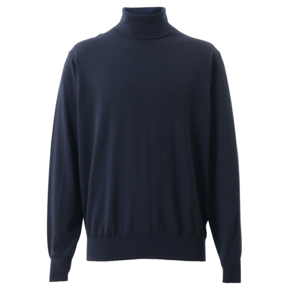 【NEW】Mellow Knit ハイネック スーパーハイゲージ ネイビー M