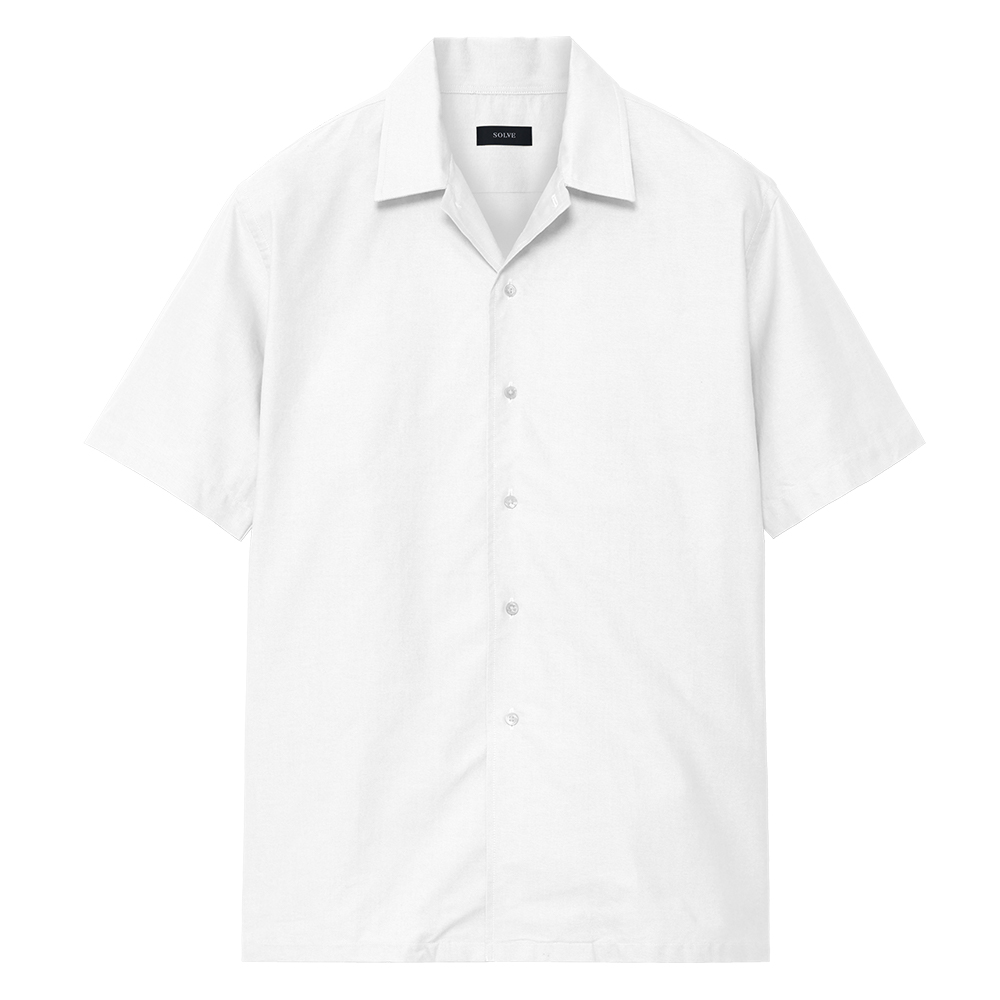 オープンカラーシャツ ヘビーオックス ホワイト 半袖 M