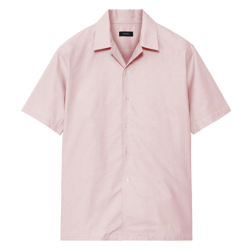 オープンカラーシャツ ヘビーオックス ピンク 半袖 M