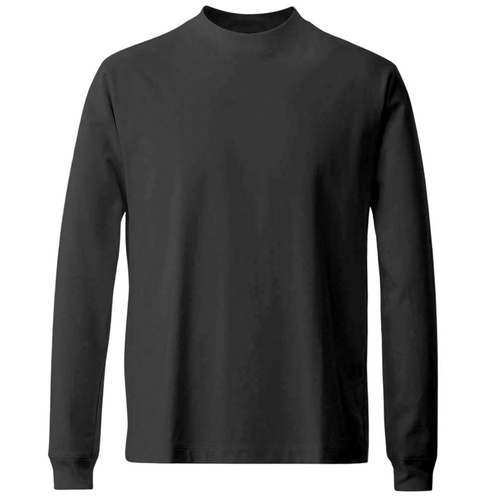 【販売期間終了】Mellow T-シャツ（オーダーメイド） 変形モックネック 長袖 ALBINIコットン チャコール XS