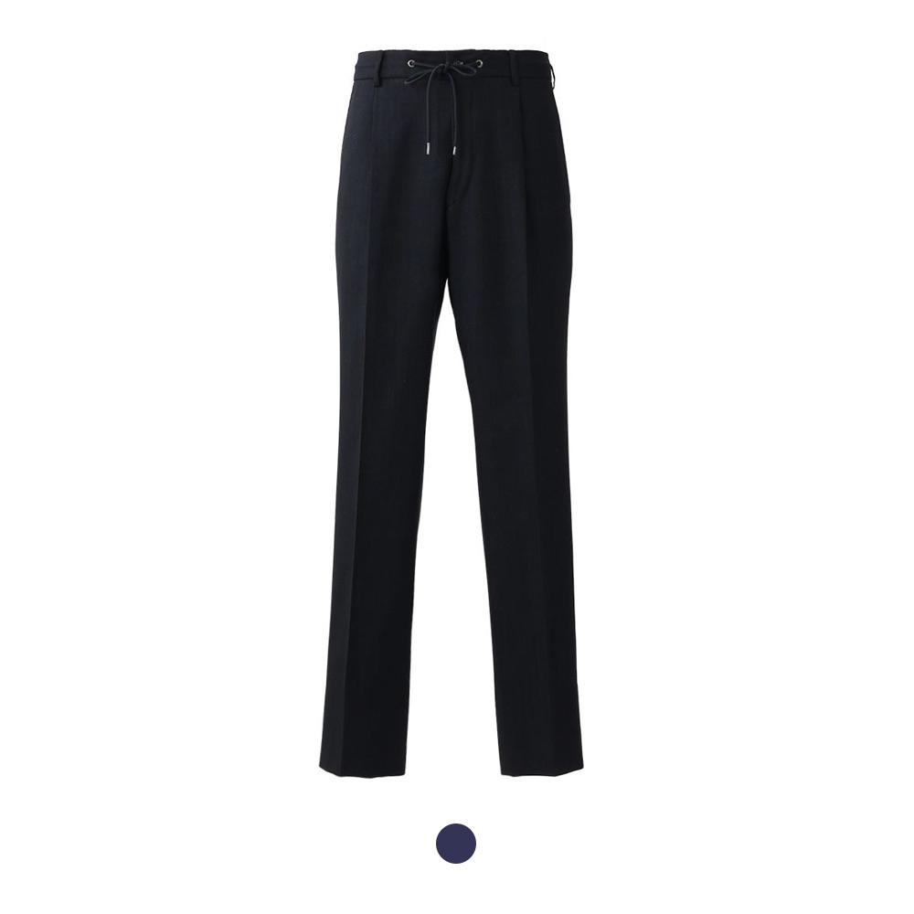 Mellow Slacks ウールデニム ストレッチ ネイビー M