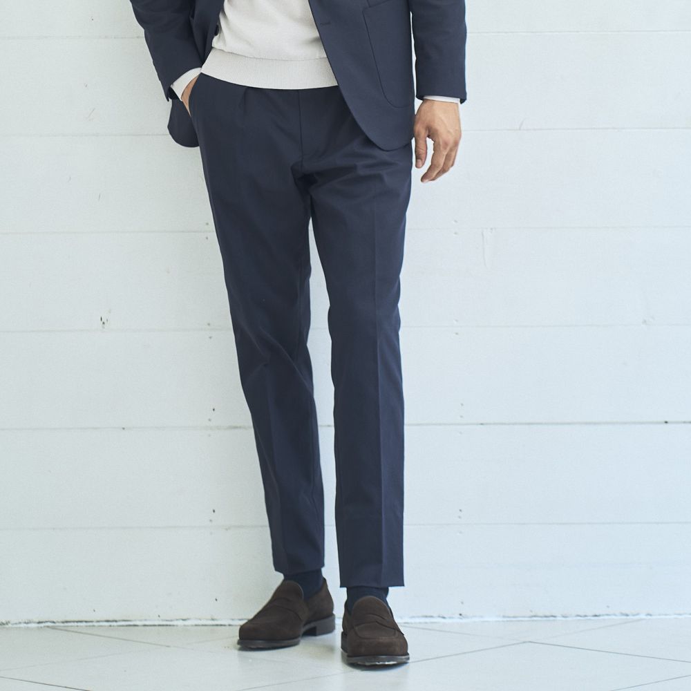 【NEW】｜セットアップ対応｜Mellow Slacks オールデイ コットンライク ストレッチ ネイビー M