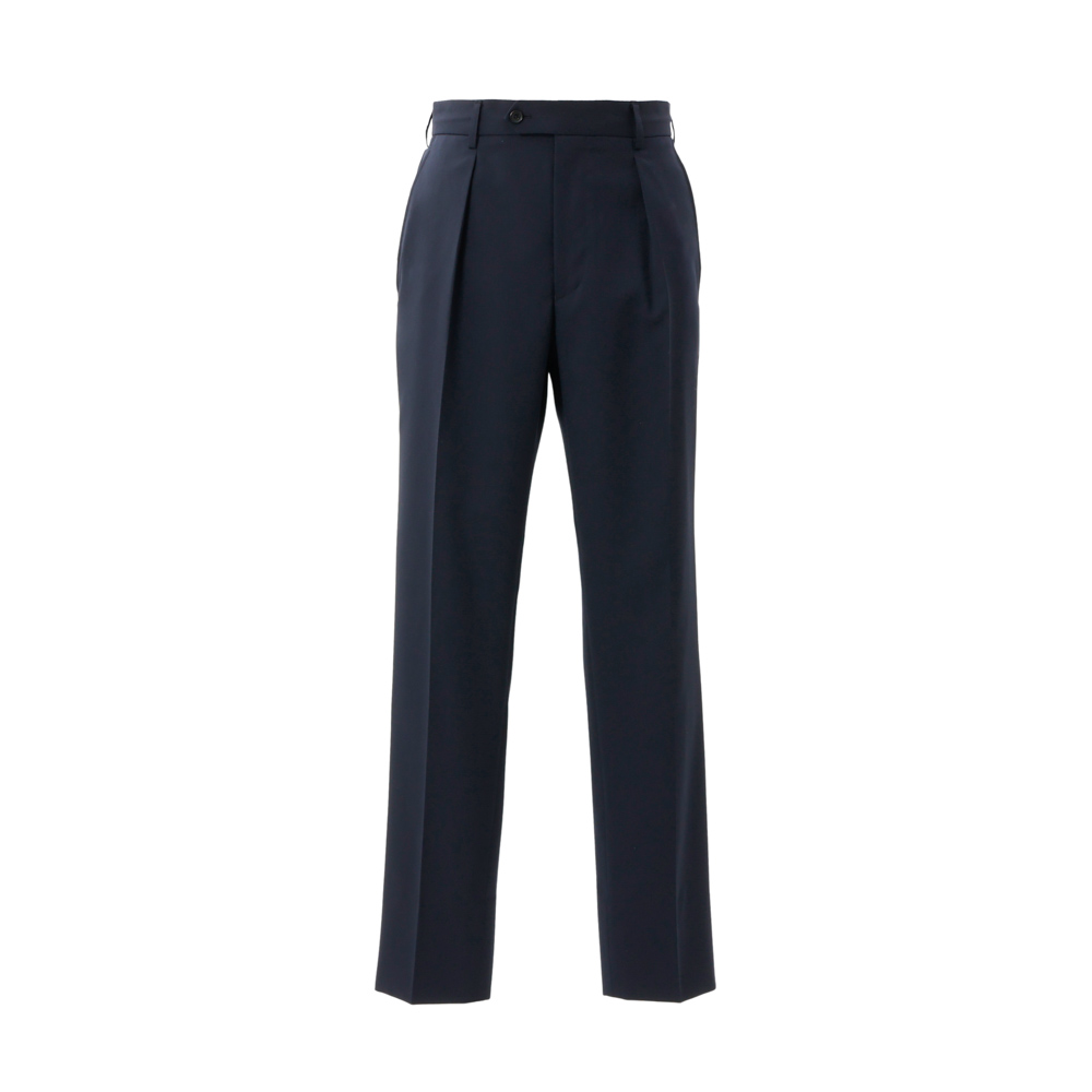 【NEW】｜セットアップ対応｜Mellow Slacks ウール/ポリエステル ストレッチ ツイル ネイビー M