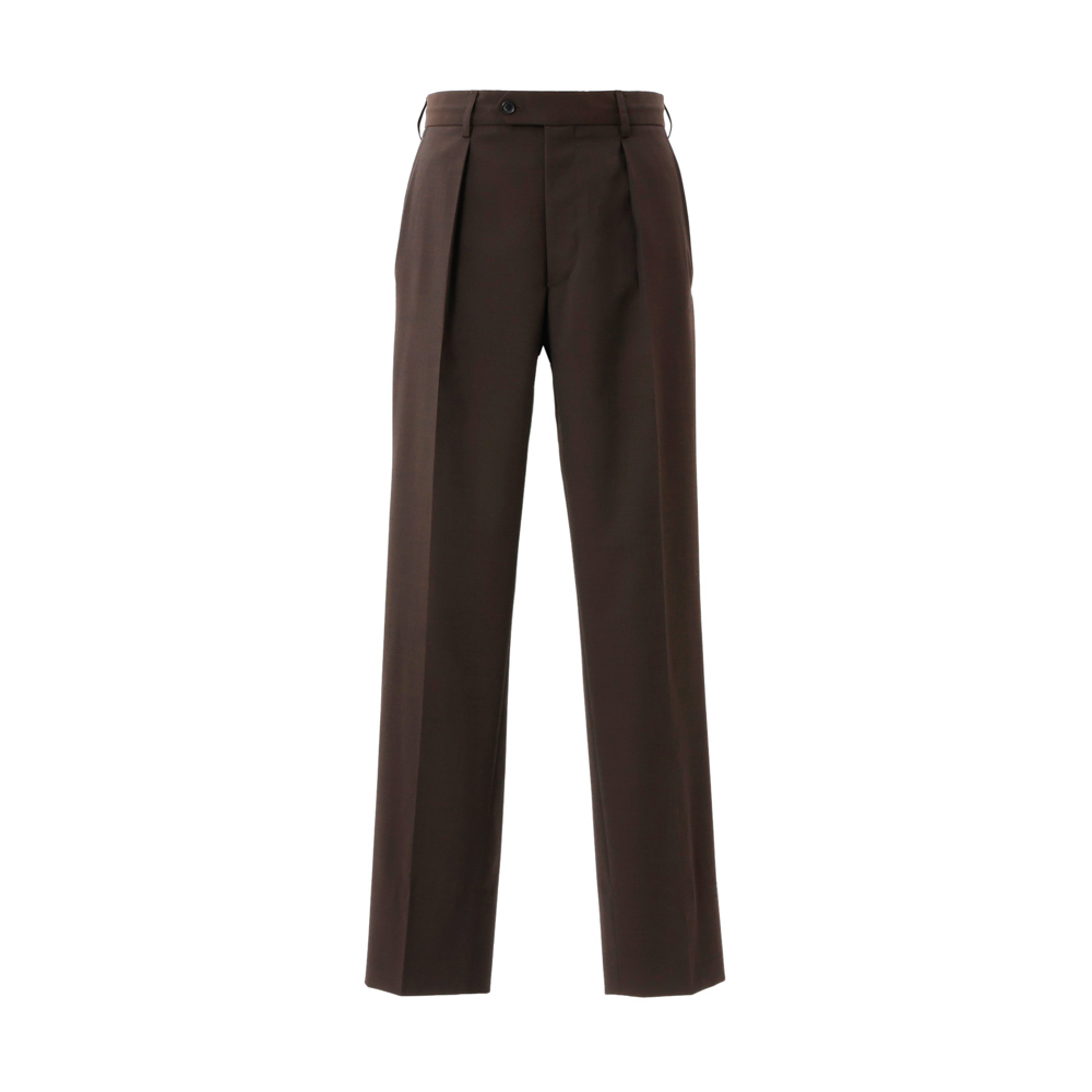 【NEW】｜セットアップ対応｜Mellow Slacks ウール/ポリエステル ストレッチ ツイル ダークブラウン M