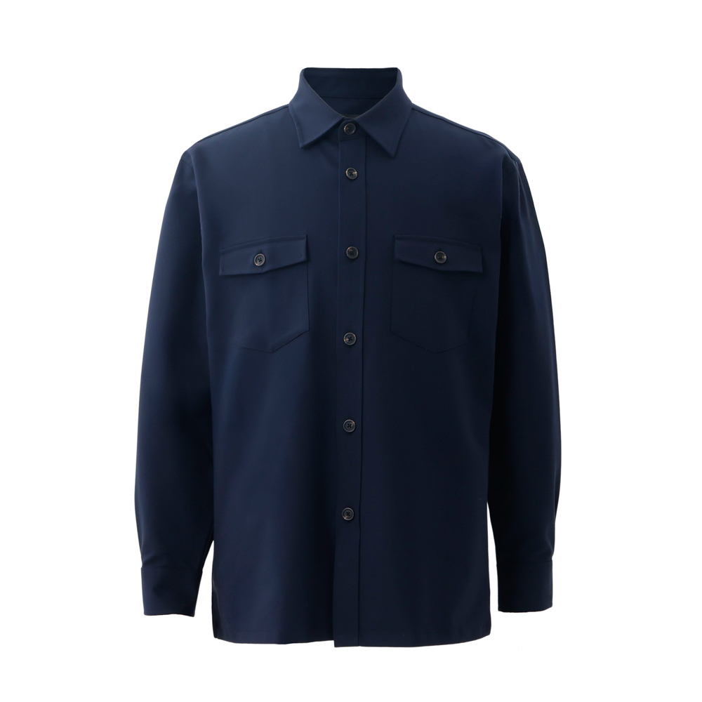 【NEW】シャツアウター ダブルクロス ネイビー 長袖 M