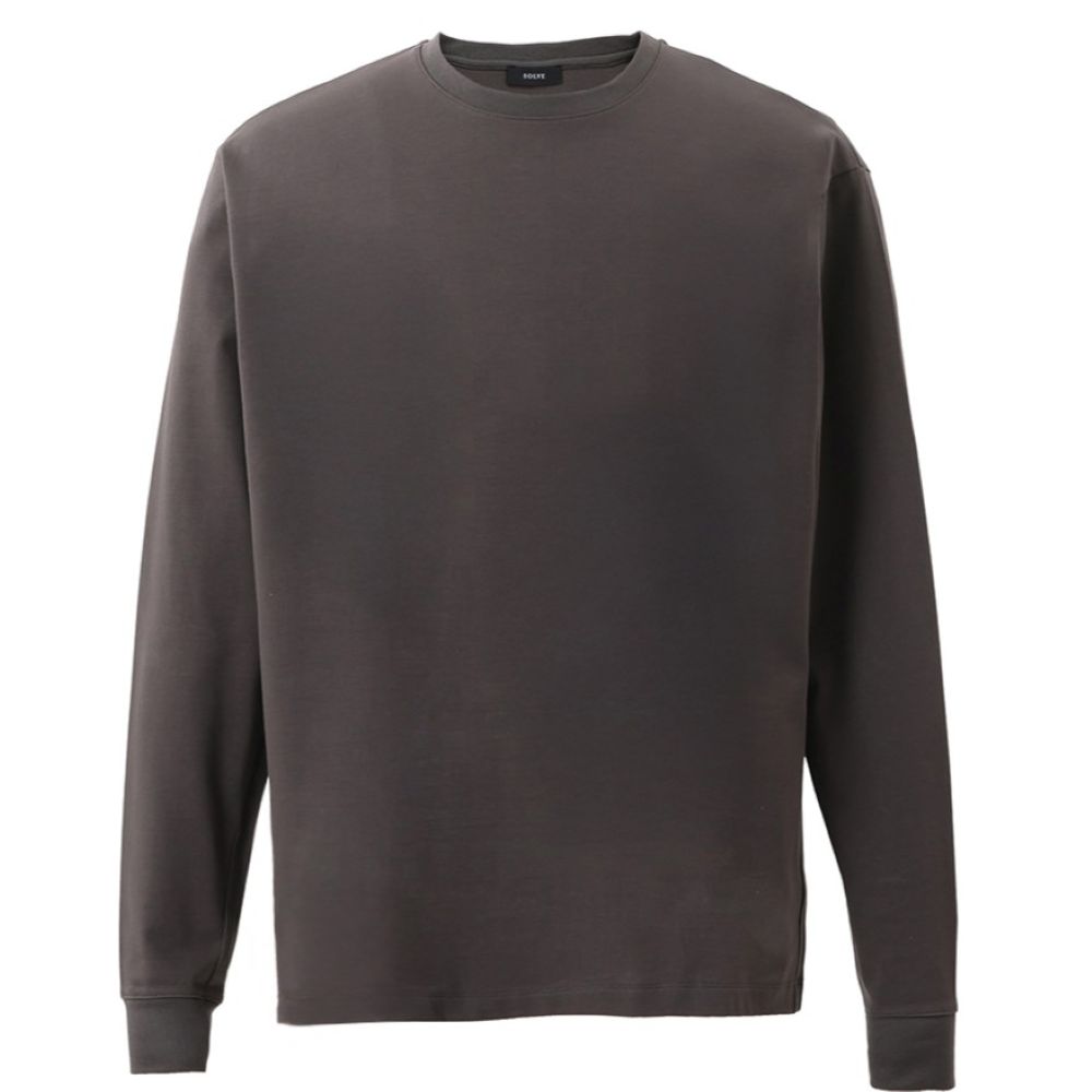 【NEW】Mellow T-シャツ クルーネック ALBINIコットン 長袖 チャコール M